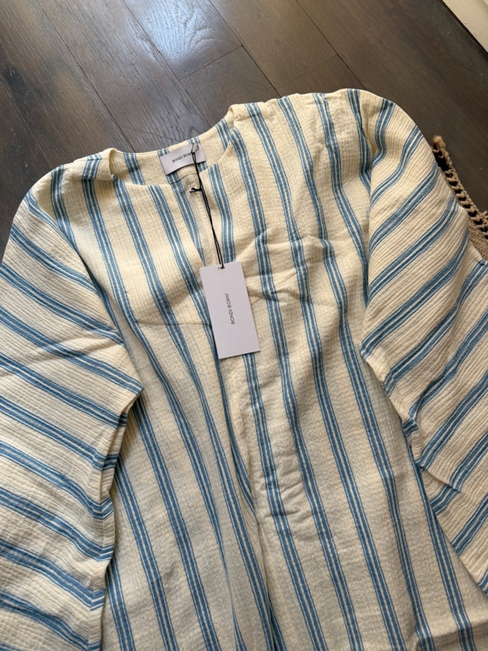 BONDI BORN Blue and White Striped Maxi Dress - Picture 3 of 5